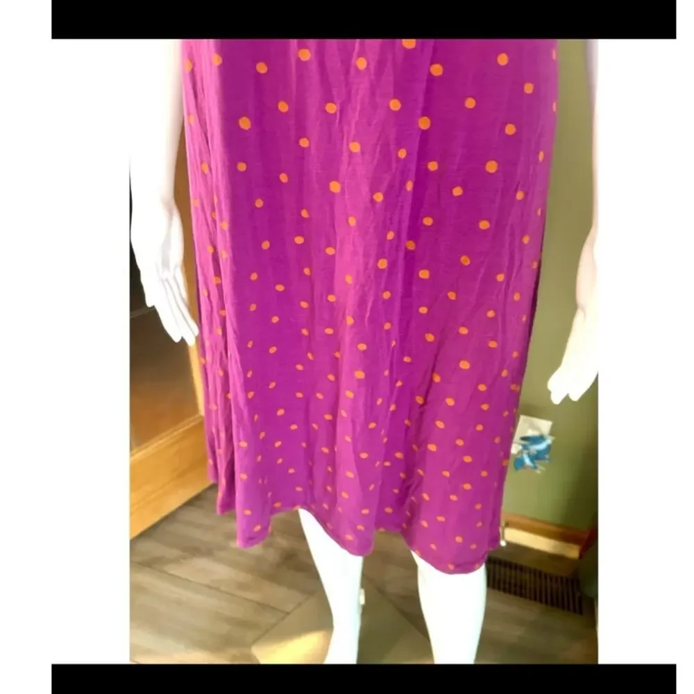 Gudrun Sjoden Tank Dress Pytte Sleeveless Lyocell Stretch Purple Polka Dot Sz M - Picture 6 of 12